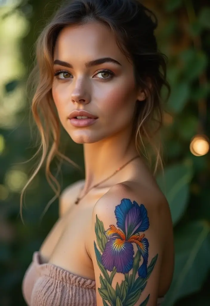 28 Meaningful Tattoos for Women: Ink with Deep Significance - 23. The Iris