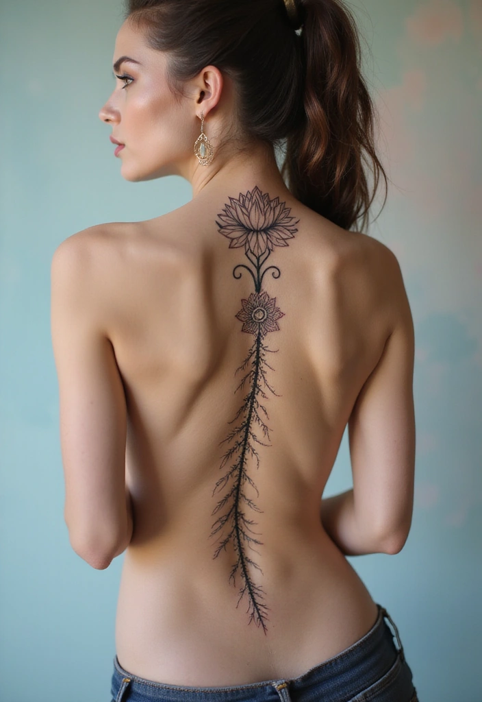 28 Unique Spine Tattoos for Women: One-of-a-Kind Designs - 13. Symbolic Tattoos