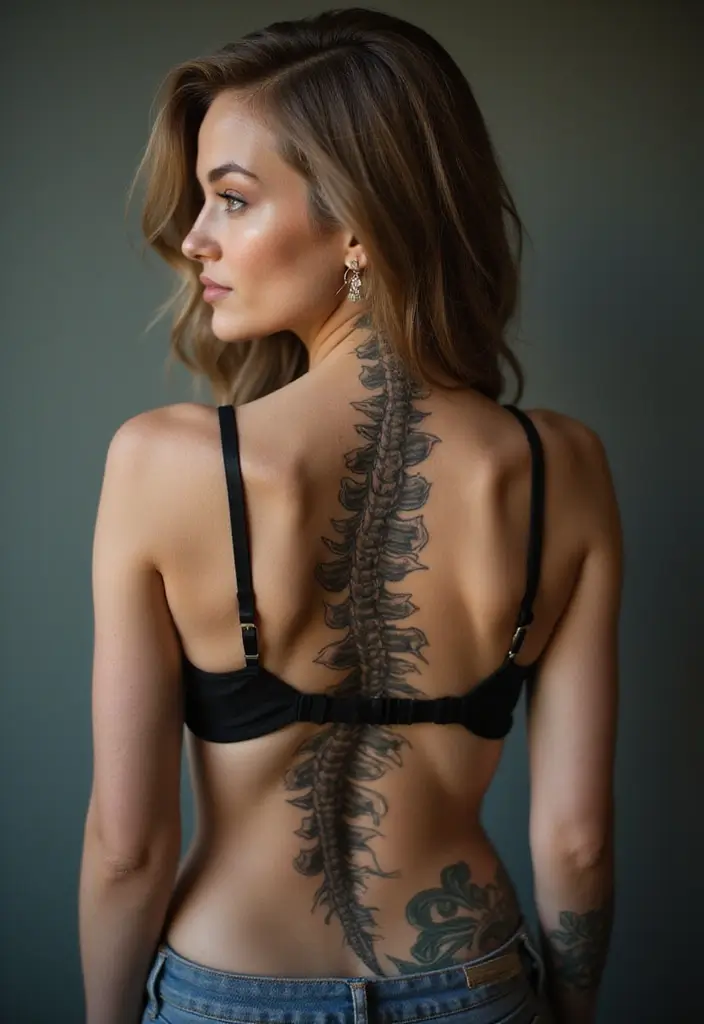 28 Unique Spine Tattoos for Women: One-of-a-Kind Designs - 22. 3D Tattoos