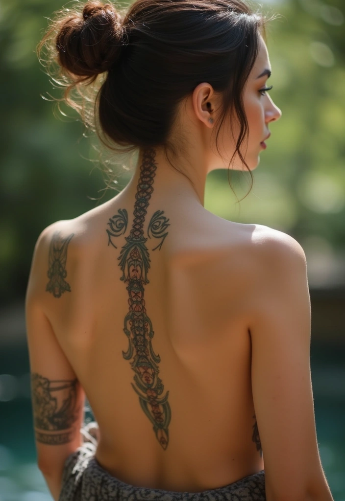 28 Unique Spine Tattoos for Women: One-of-a-Kind Designs - 28. Custom Designs