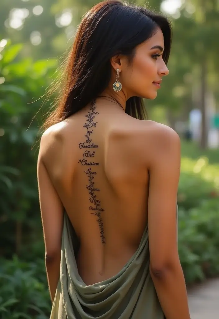 28 Unique Spine Tattoos for Women: One-of-a-Kind Designs - 4. Inspirational Quotes