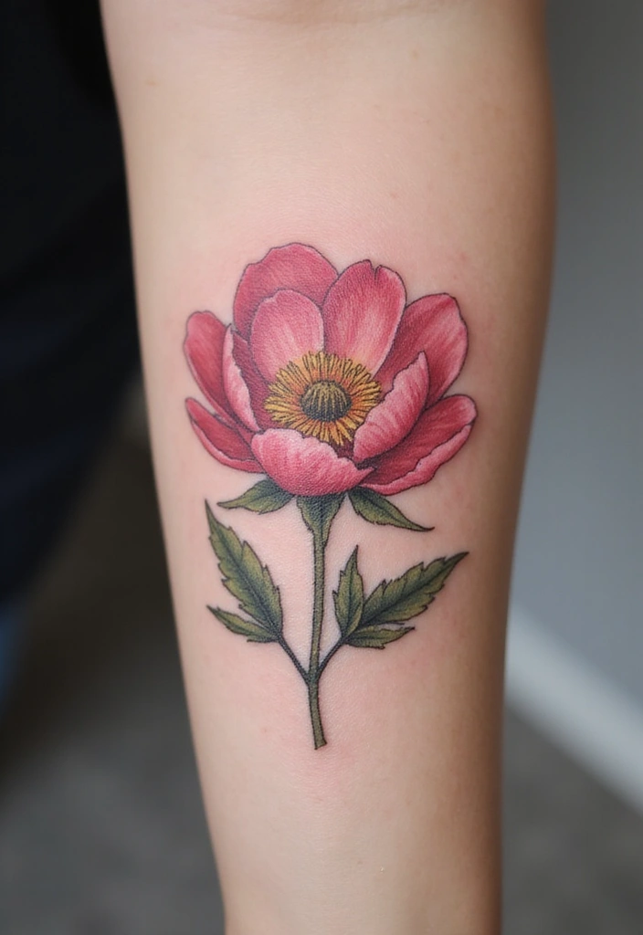 30 Adorable Small Tattoos for Women: Tiny & Cute Designs - 11. Minimalist Peony