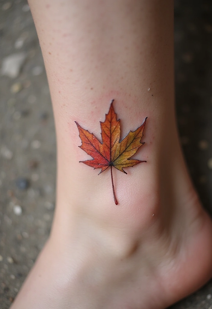 30 Adorable Small Tattoos for Women: Tiny & Cute Designs - 16. Tiny Maple Leaf