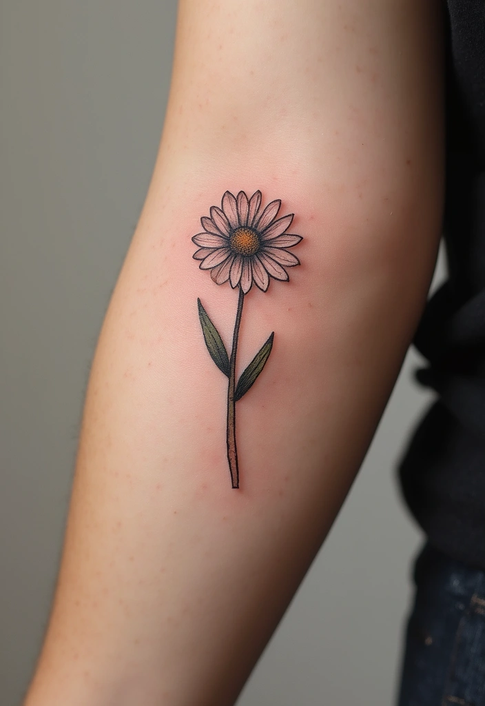 30 Adorable Small Tattoos for Women: Tiny & Cute Designs - 2. Minimalist Daisy