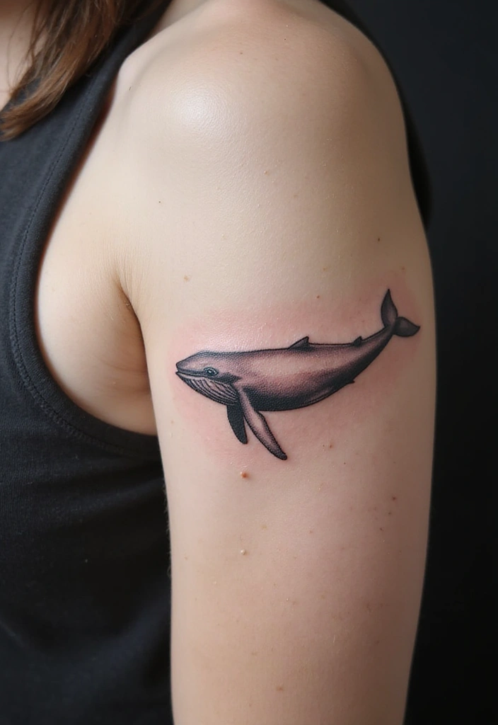 30 Adorable Small Tattoos for Women: Tiny & Cute Designs - 21. Minimalist Whale