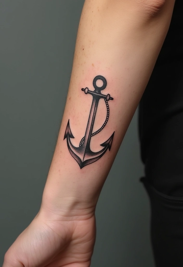 30 Adorable Small Tattoos for Women: Tiny & Cute Designs - 23. Minimalist Anchor