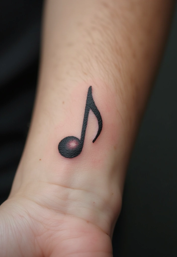 30 Adorable Small Tattoos for Women: Tiny & Cute Designs - 24. Tiny Music Note