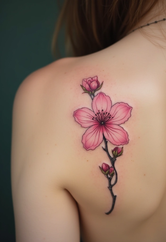 30 Adorable Small Tattoos for Women: Tiny & Cute Designs - 8. Tiny Cherry Blossom