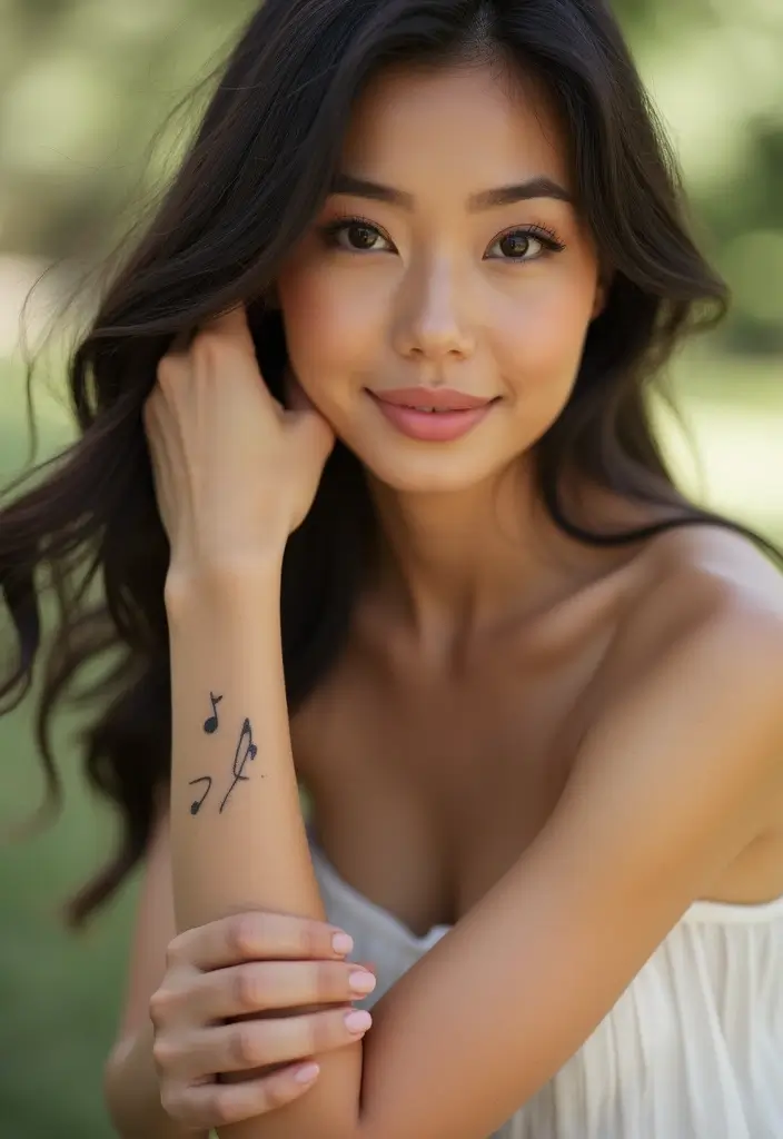 30 Best Tattoos for Women: Top Inspirational Designs in 2025 - 12. Minimalist Music Note Tattoos