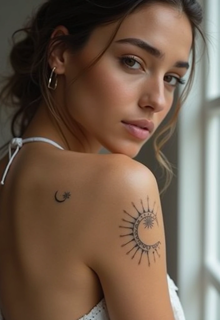 30 Cute Tattoos for Women: Sweet & Playful Ink Ideas - 10. Minimalist Sun and Moon Tattoos