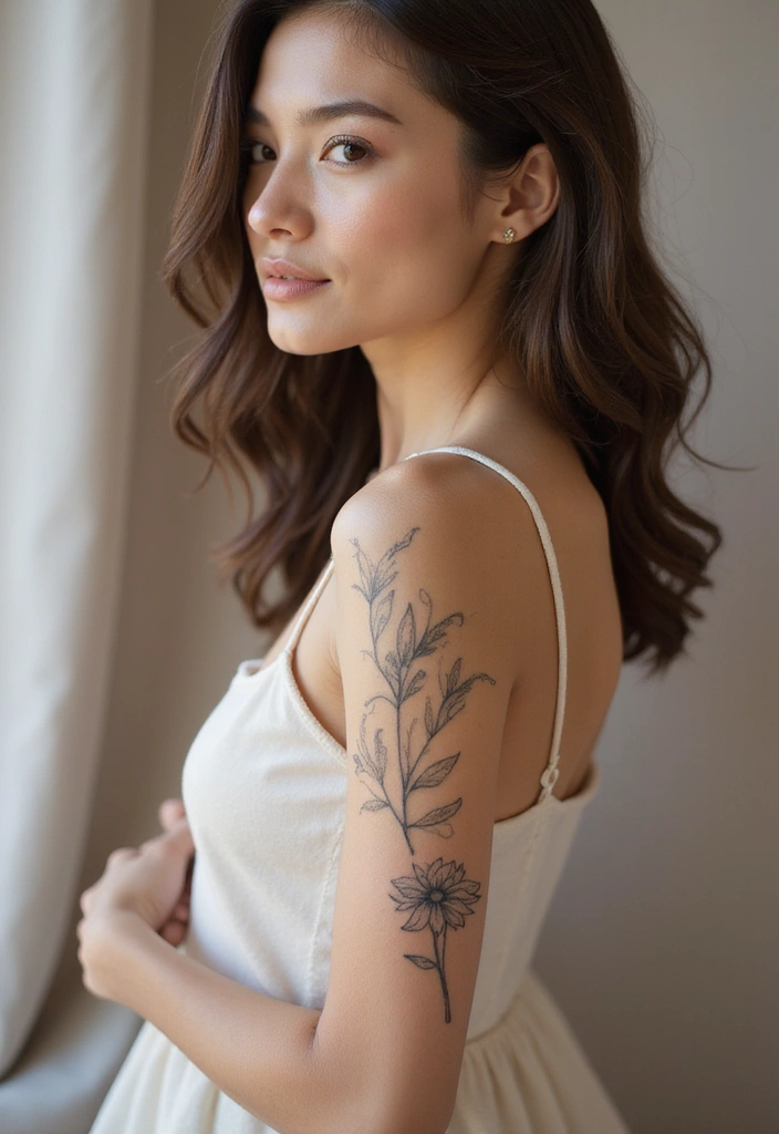 30 Cute Tattoos for Women: Sweet & Playful Ink Ideas - 2. Minimalist Flower Designs