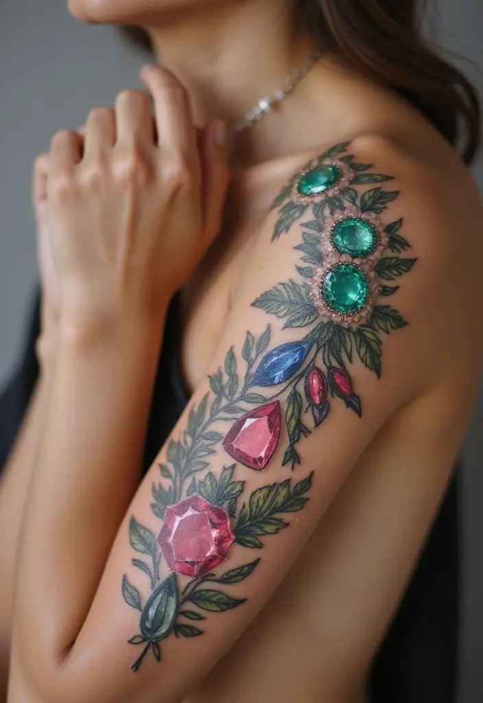 30 Cute Tattoos for Women: Sweet & Playful Ink Ideas - 23. Lovely Gem Tattoos