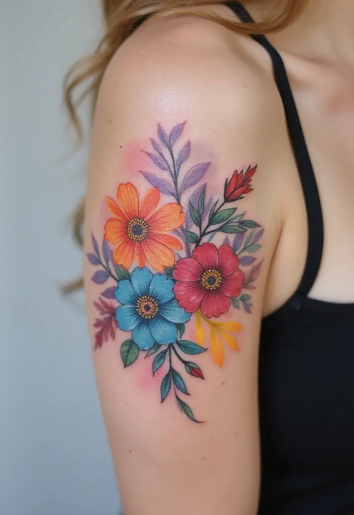 30 Pretty Tattoos for Women: Beautiful Designs to Inspire Your Next Ink - 1. Floral Watercolor Tattoos