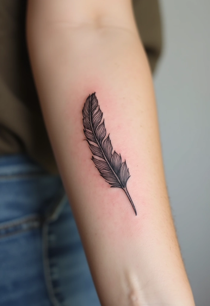 30 Pretty Tattoos for Women: Beautiful Designs to Inspire Your Next Ink - 16. Feather Tattoos