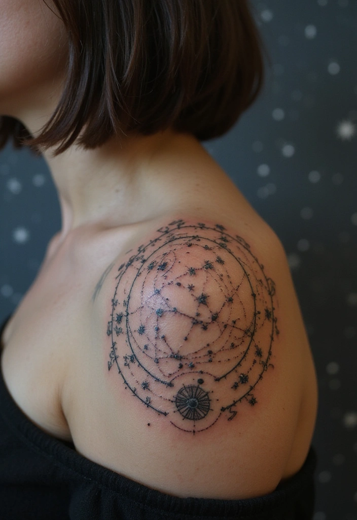 30 Pretty Tattoos for Women: Beautiful Designs to Inspire Your Next Ink - 26. Star Map Tattoos