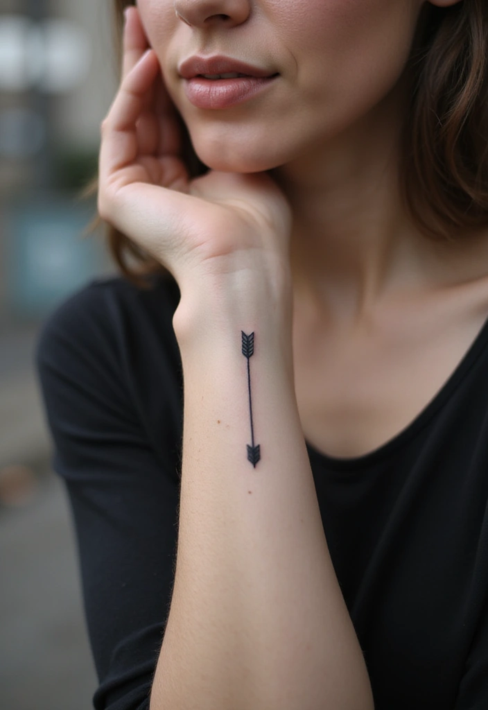 30 Pretty Wrist Tattoos for Women: Delicate & Personal Designs - 20. Simple Arrow