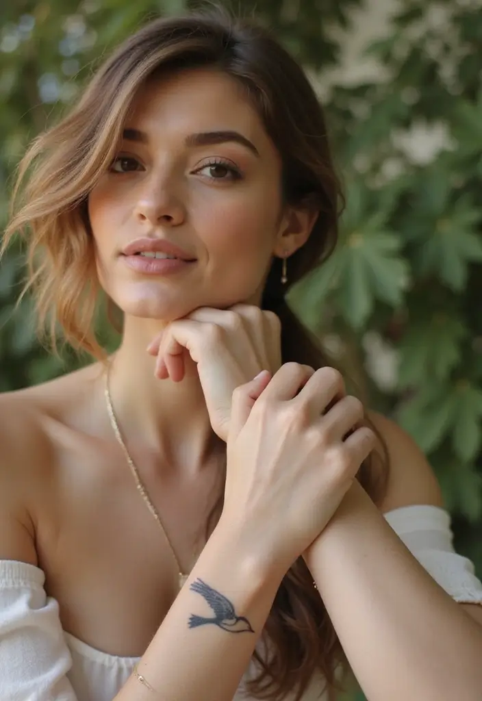 30 Pretty Wrist Tattoos for Women: Delicate & Personal Designs - 29. Small Bird Silhouette