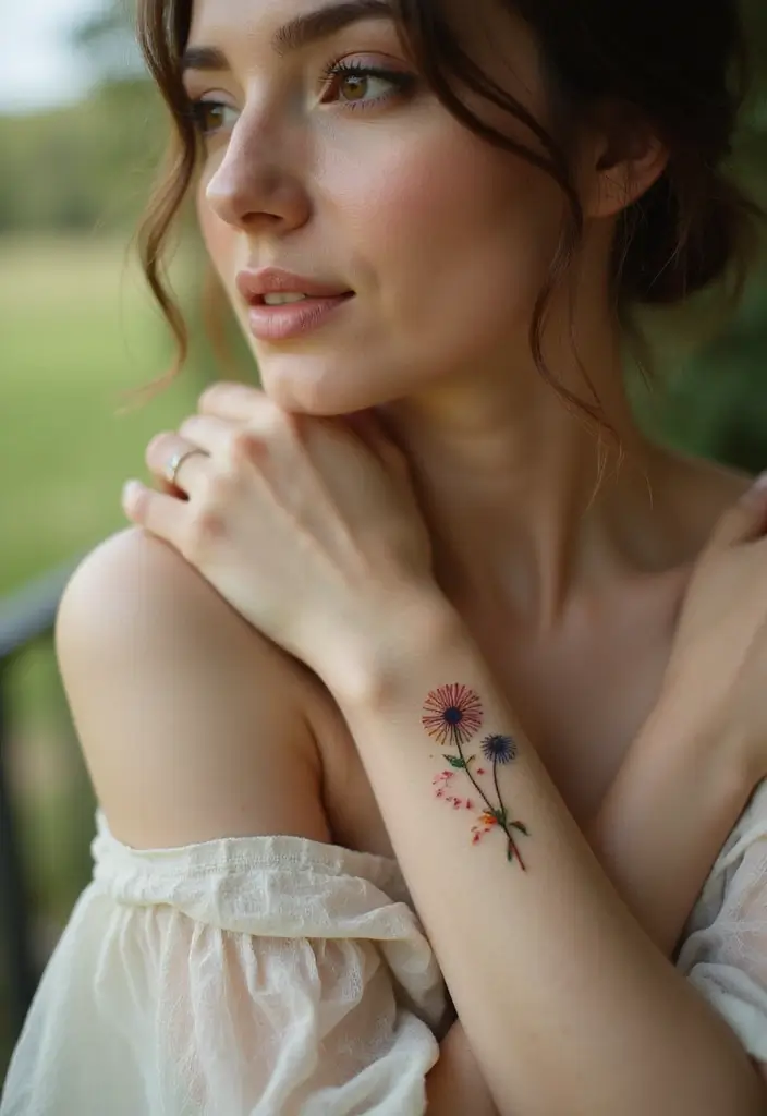 30 Pretty Wrist Tattoos for Women: Delicate & Personal Designs - 3. Elegant Dandelion