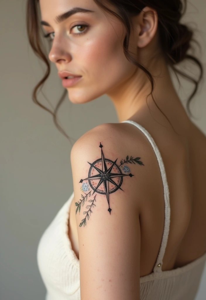 30 Simple Tattoos for Women: Minimalist & Elegant Designs - 17. Simple Compass