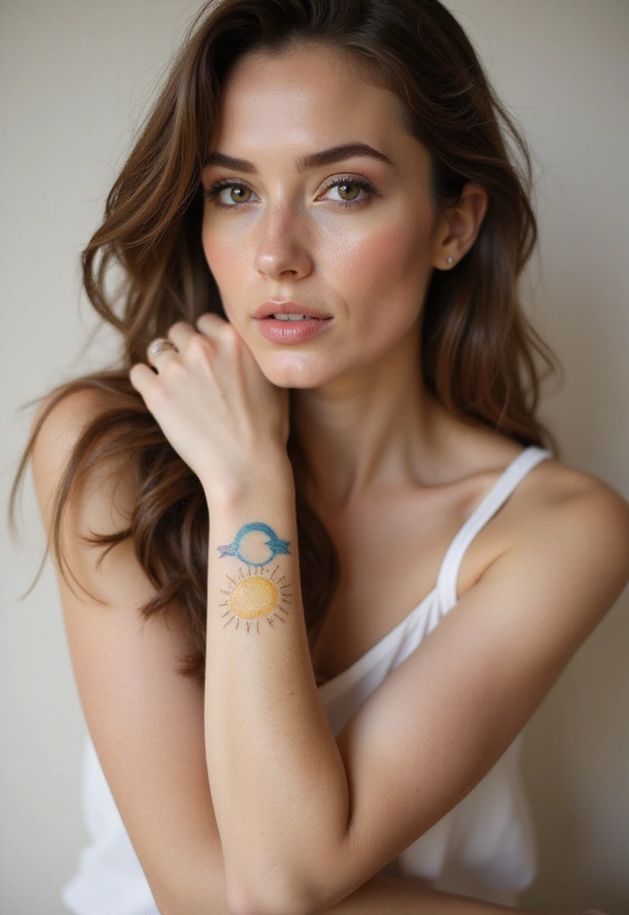 30 Simple Tattoos for Women: Minimalist & Elegant Designs - 19. Simple Sun and Moon