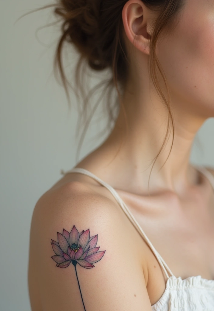 30 Simple Tattoos for Women: Minimalist & Elegant Designs - 23. Simple Lotus Flower