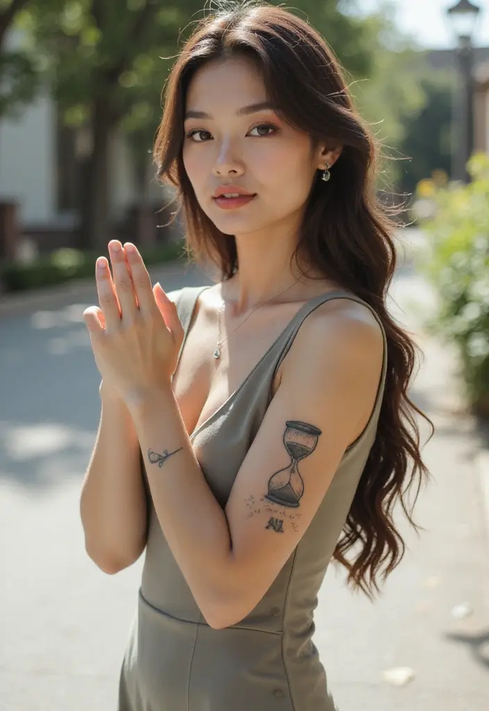 30 Simple Tattoos for Women: Minimalist & Elegant Designs - 28. Simple Hourglass