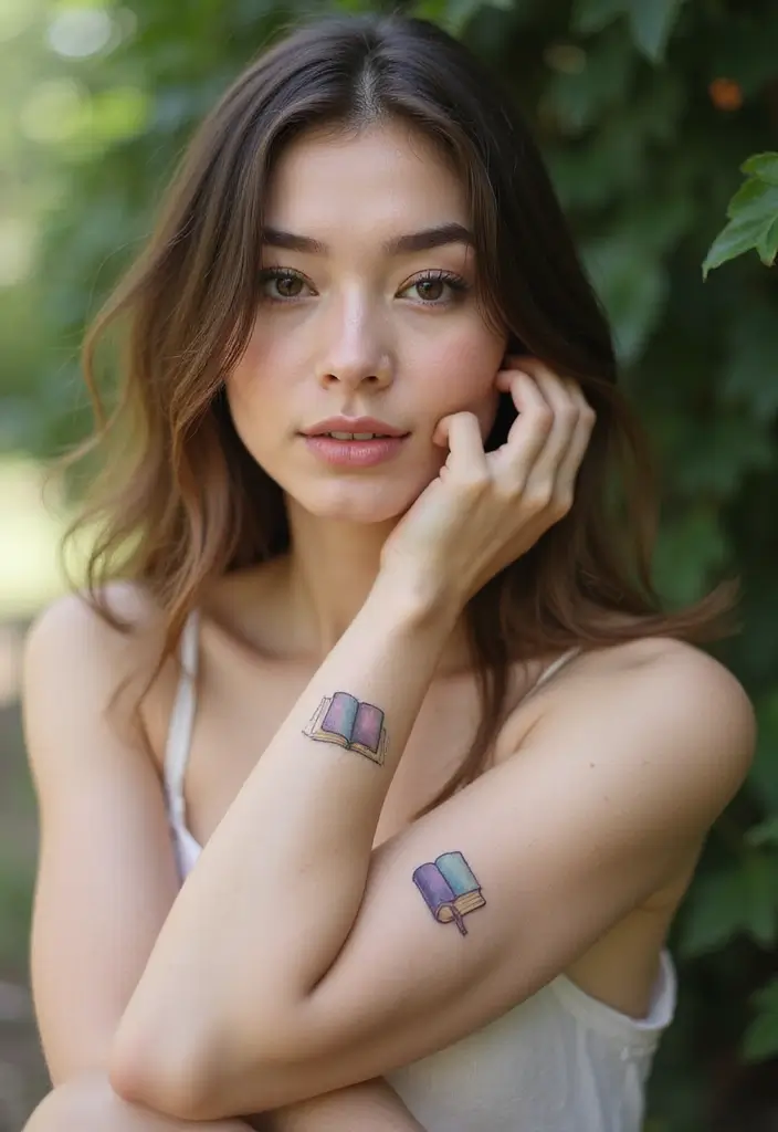 30 Simple Tattoos for Women: Minimalist & Elegant Designs - 29. Small Books