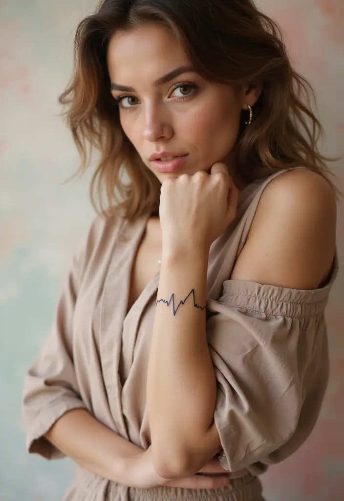 30 Simple Tattoos for Women: Minimalist & Elegant Designs - 4. Heartbeat Line