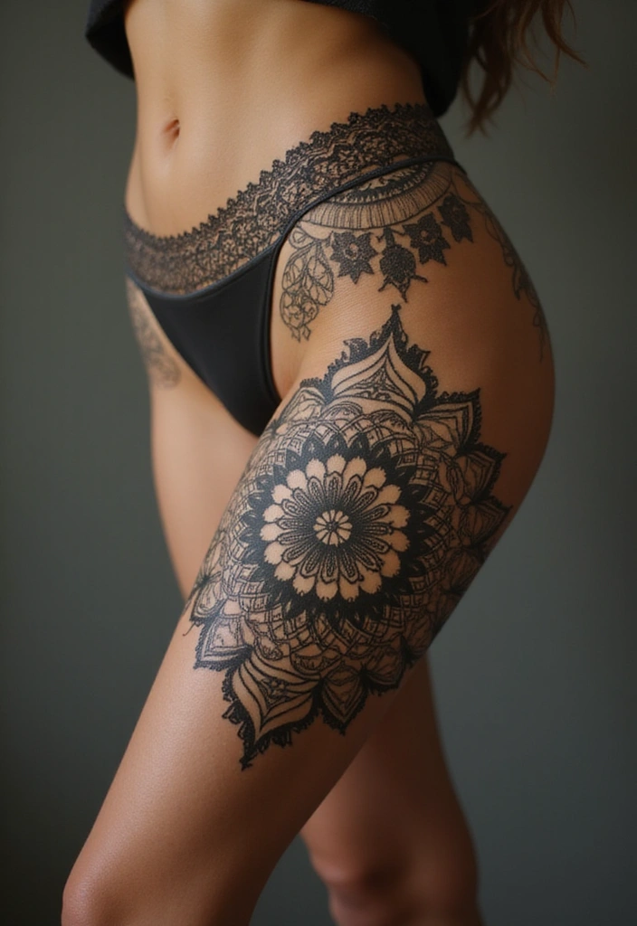 30 Stunning Thigh Tattoos for Women: Elegant, Bold & Meaningful Designs - 2. Mandala Magic