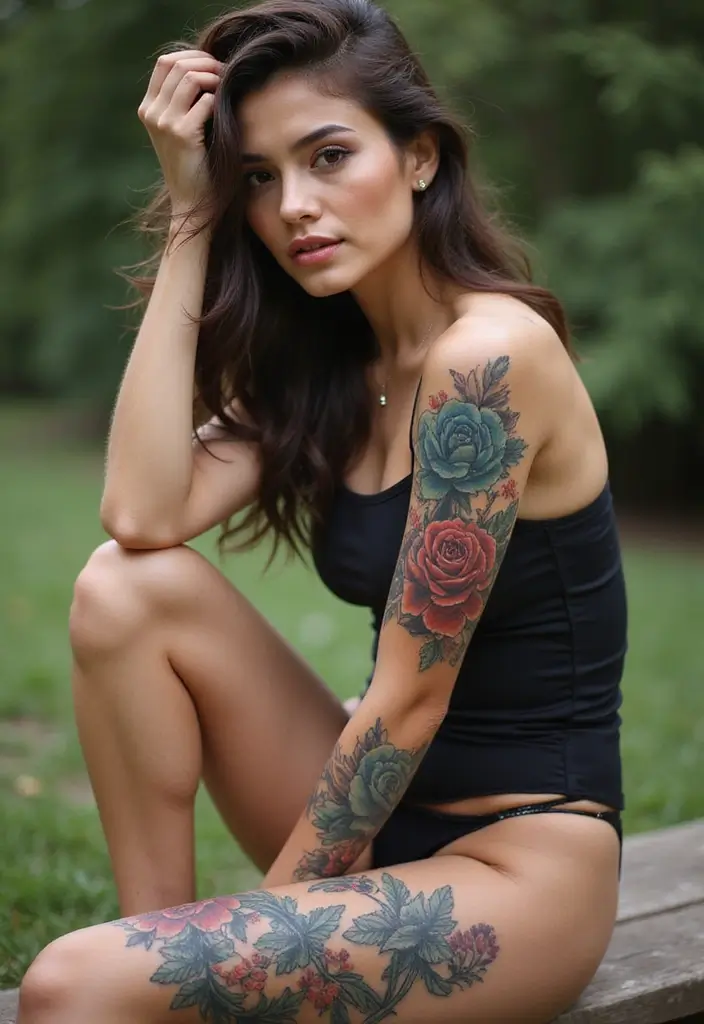 30 Stunning Thigh Tattoos for Women: Elegant, Bold & Meaningful Designs - 21. Artistic Expressions