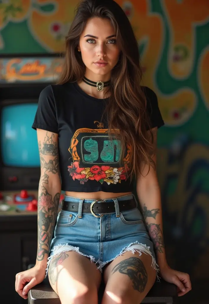 30 Stunning Thigh Tattoos for Women: Elegant, Bold & Meaningful Designs - 28. Retro Gaming