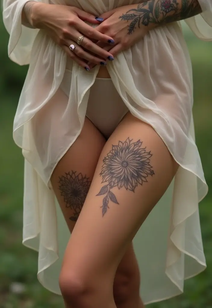 30 Stunning Thigh Tattoos for Women: Elegant, Bold & Meaningful Designs - 30. Heartfelt Reminders