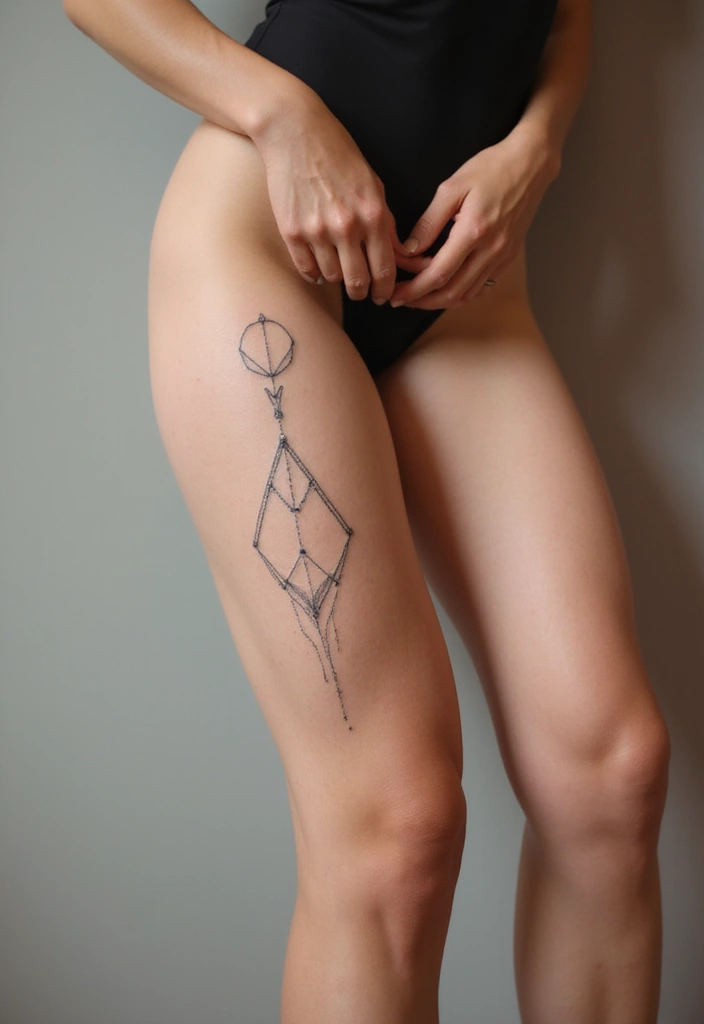 30 Stunning Thigh Tattoos for Women: Elegant, Bold & Meaningful Designs - 8. Minimalistic Designs
