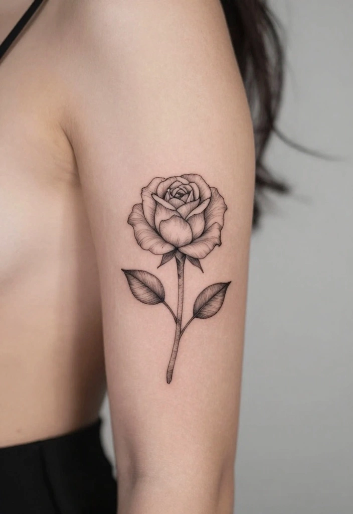 16 Inner Forearm Tattoo Ideas for Women with Elegant Meaning - 1. Simple Rose Outline 1