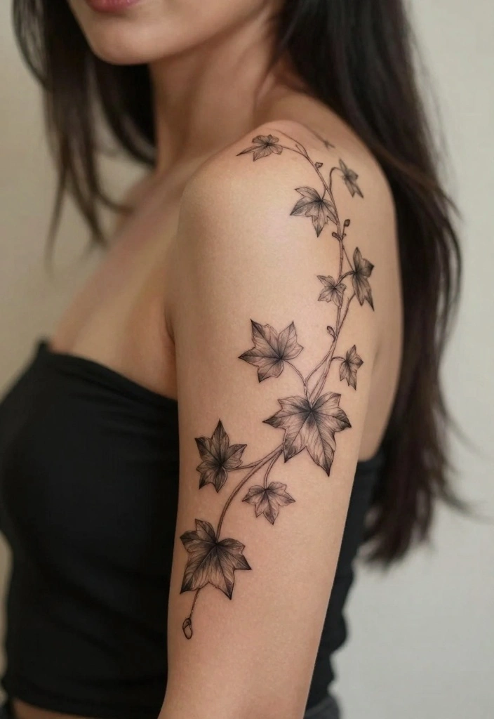 16 Inner Forearm Tattoo Ideas for Women with Elegant Meaning - 11. Ivy Vine Wrap 1