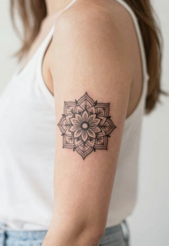 16 Inner Forearm Tattoo Ideas for Women with Elegant Meaning - 8. Tiny Floral Mandala 1