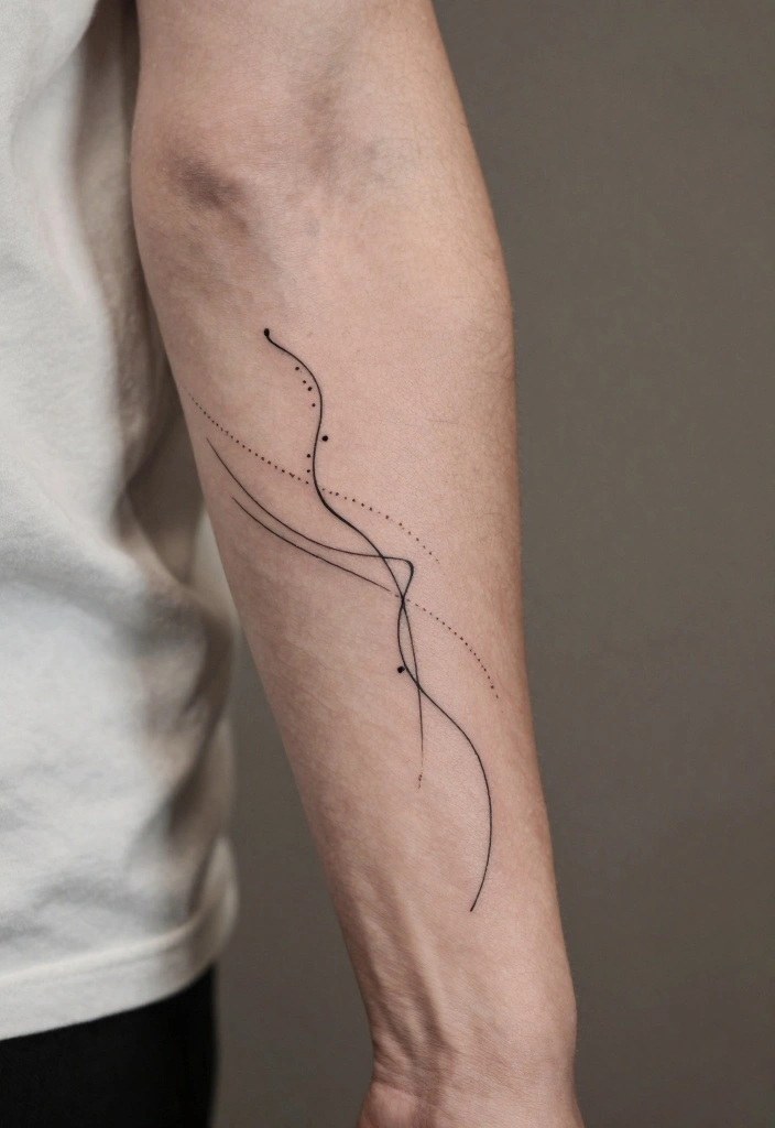 16 Men's Forearm Tattoo Designs That Never Go Out of Style - 12. Lines and Dots 1