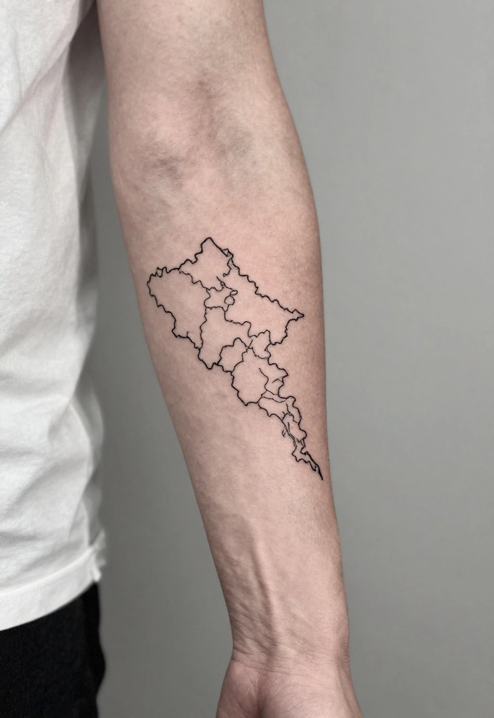 16 Men's Forearm Tattoo Designs That Never Go Out of Style - 14. Minimalist Maps 1