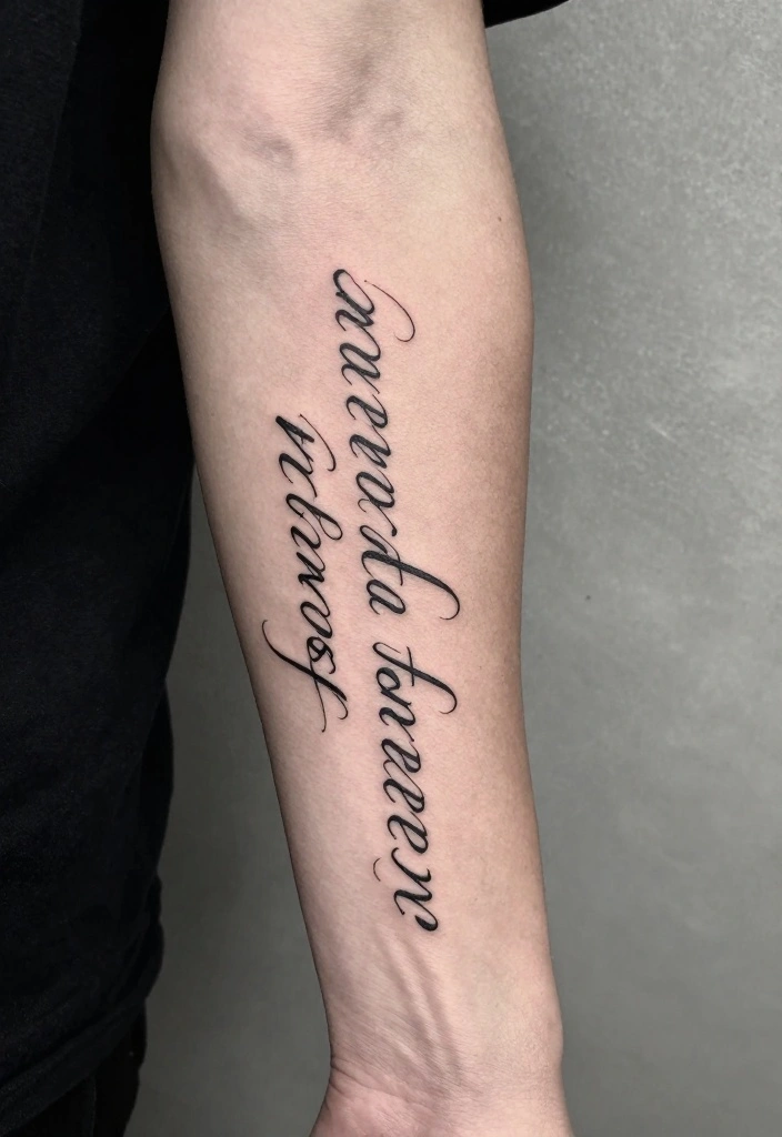 16 Men's Forearm Tattoo Designs That Never Go Out of Style - 4. Quotes and Typography 1