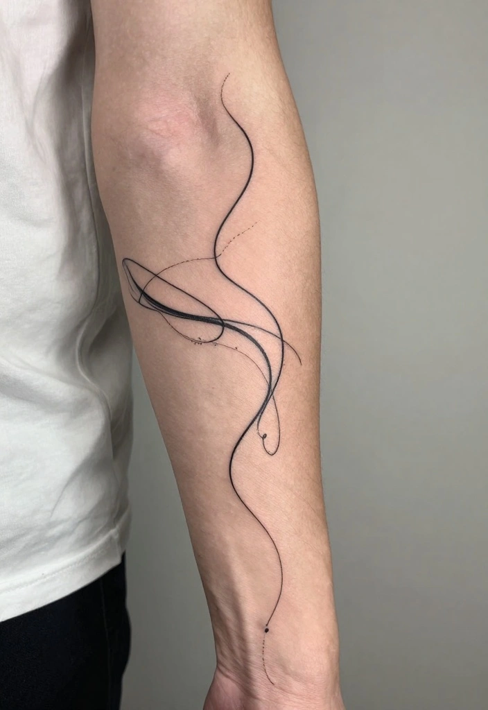 16 Men's Forearm Tattoo Designs That Never Go Out of Style - 5. Abstract Lines 1