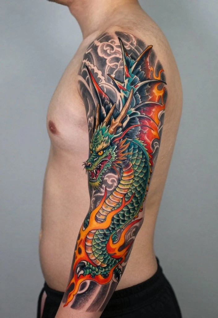 17 Dragon Forearm Tattoo Designs for Men Who Love Mythical Art - 1. The Fierce Guardian 1