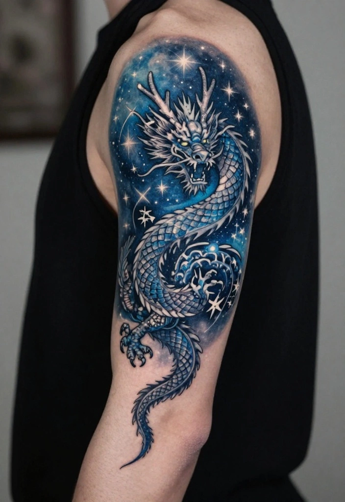 17 Dragon Forearm Tattoo Designs for Men Who Love Mythical Art - 11. The Celestial Dragon 1