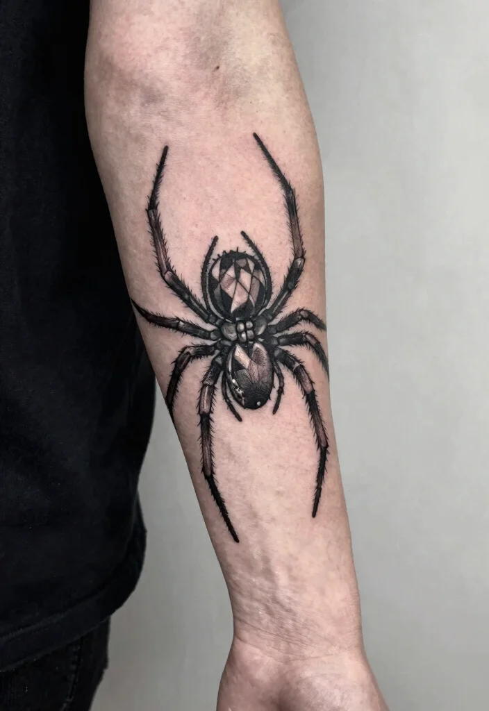 17 Forearm Half Sleeve Tattoo Ideas for Men You'll Want Instantly - 9. Geometric Spiders 1