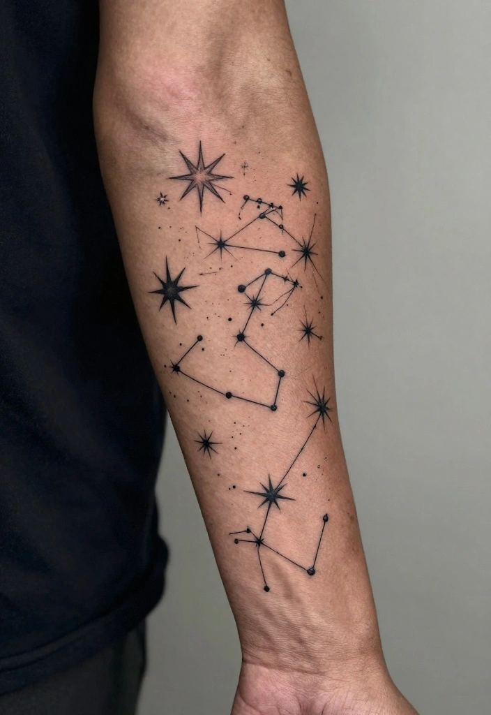 17 Men's Forearm Tattoo Designs You'll See Everywhere This Year - 15. Star Maps 1