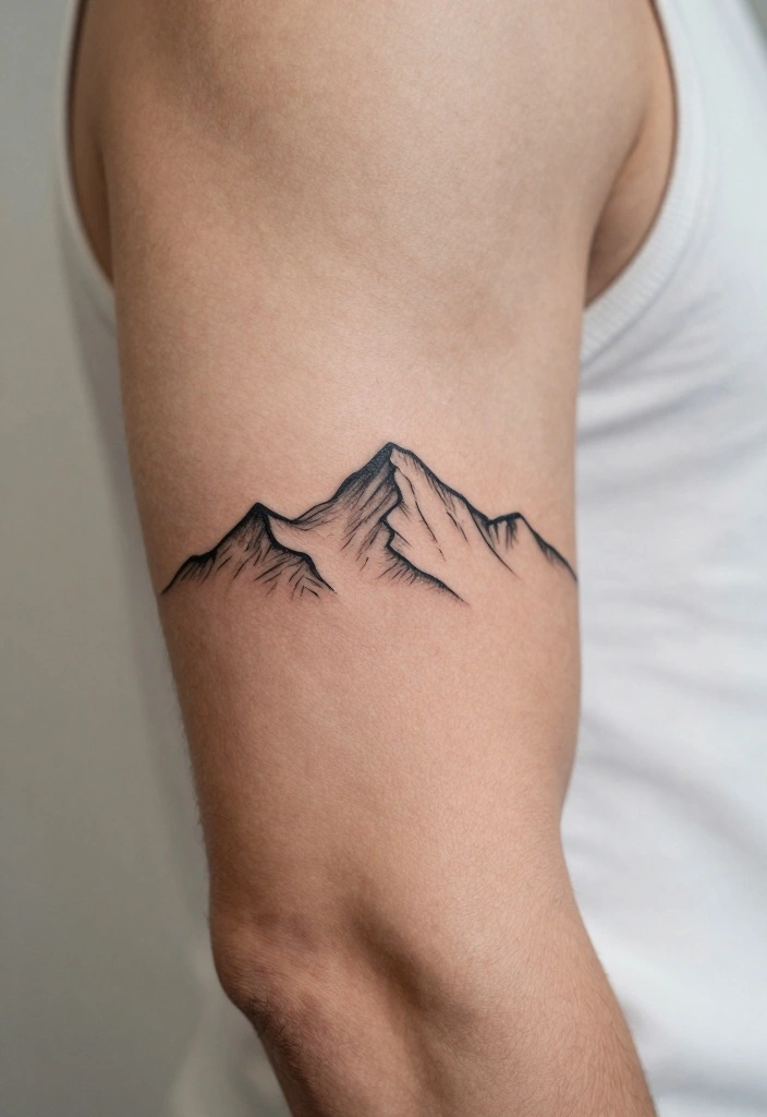18 Forearm Tattoo Ideas for Men That Balance Art and Masculinity - 1. Minimalist Mountain Range 1