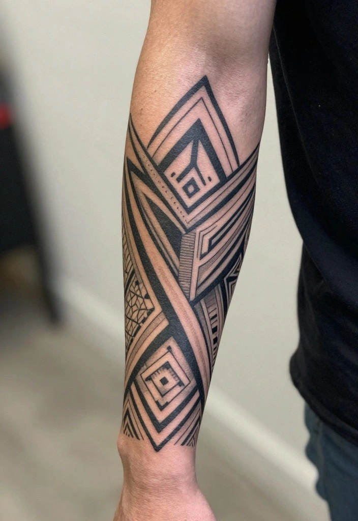 18 Forearm Tattoo Ideas for Men That Balance Art and Masculinity - 2. Geometric Shapes 1