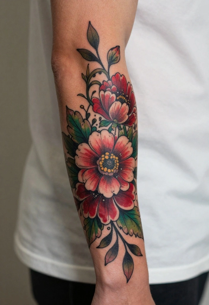 18 Forearm Tattoo Ideas for Men That Balance Art and Masculinity - 3. Nature-Inspired Flora 1