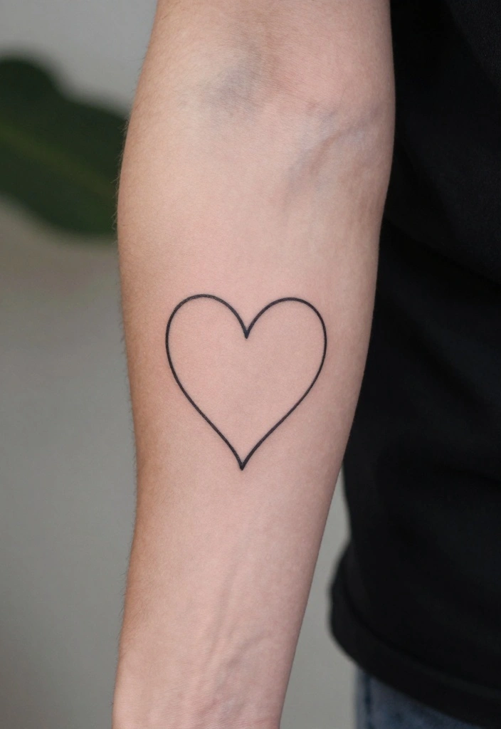 18 Unique Inner Forearm Tattoo Ideas for Men Who Want Something Different - 15. Minimalist Heart Designs 1