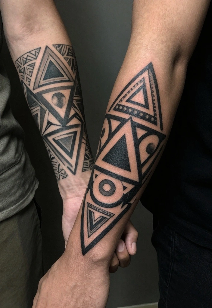 19 Half Sleeve Forearm Tattoo Designs for Men with Strong Personality - 1. Geometric Wonders 1