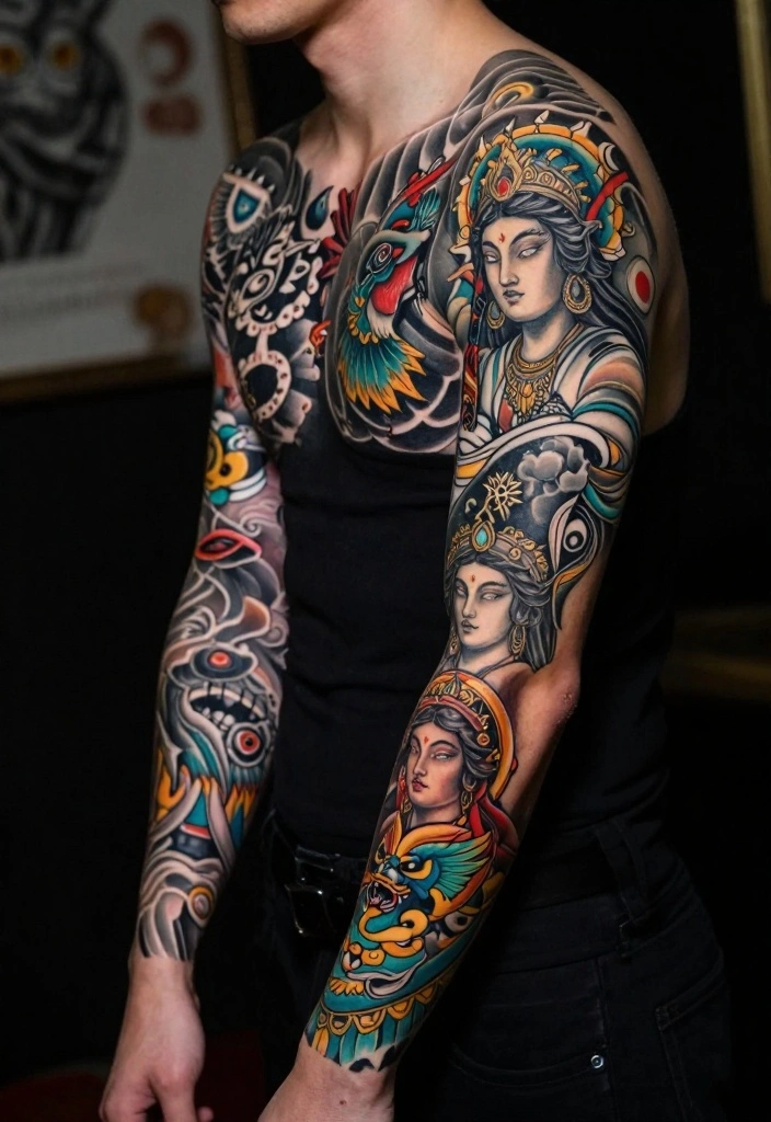 19 Half Sleeve Forearm Tattoo Designs for Men with Strong Personality - 10. Mythological Themes 1